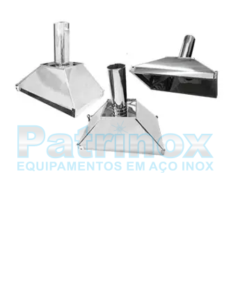 Coifa em chapas de aço inox com exaustor elétrico | Patrinox