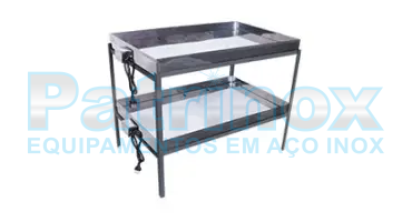 Marmiteiro em aço inox com suporte duplo para cozinhas industriais | Patrinox