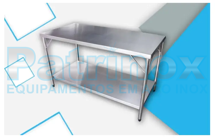  Mesas em aço 304 escovado para cozinhas industriais  | Patrinox
